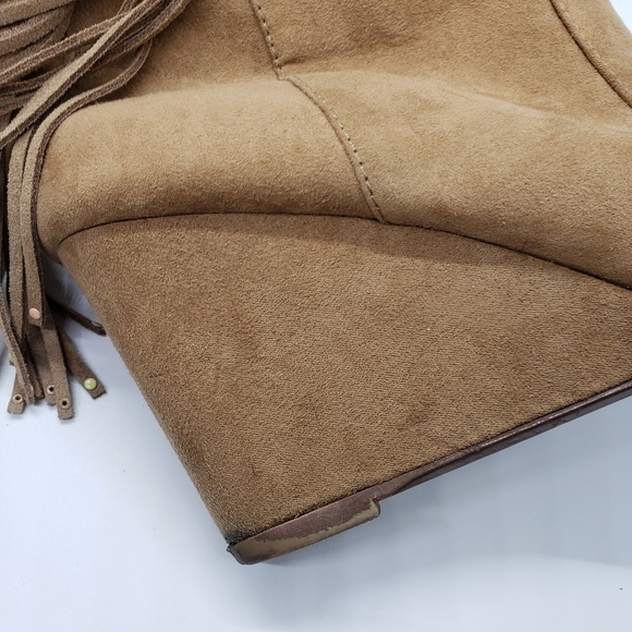 Bershka Fringe Wedge Ankle Boots Size 38 - Picture 11 of 16